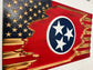 American/UTennessee Checkerboard Tattered Flag