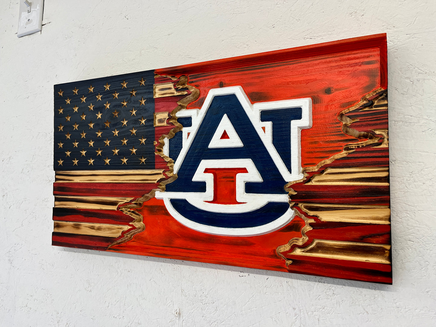 American/Auburn University Tattered Flag