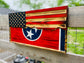 American/State of Tennessee Split Tattered Flag