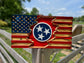 American/State of Tennessee Custom Tattered Wood Flag