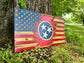 American/State of Tennessee Custom Tattered Wood Flag