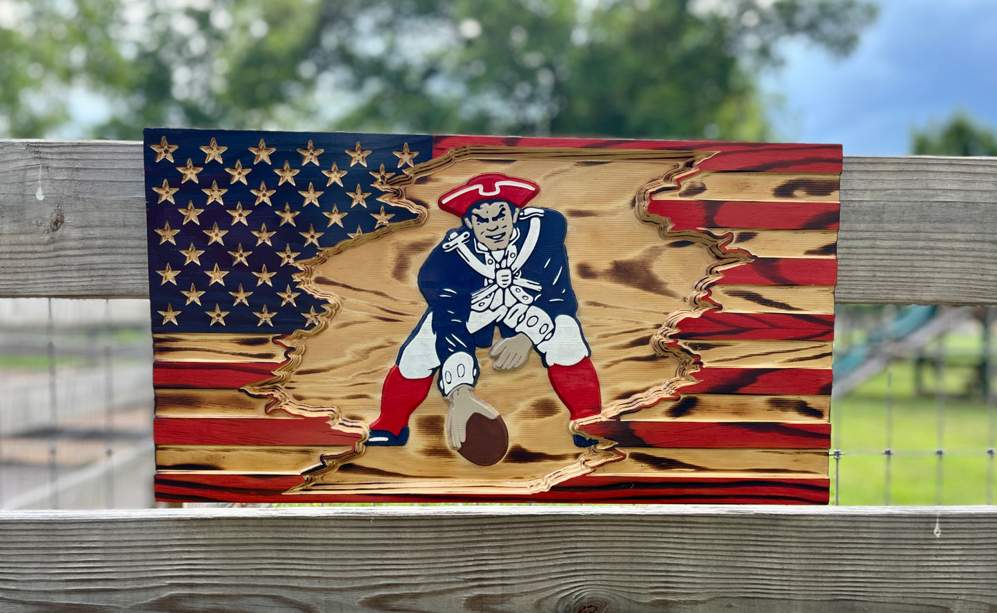 American/Pat The Patriot Tattered Mashup Flag